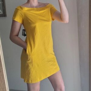 New York & Company Sunny Yellow Mini Dress